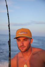 Load image into Gallery viewer, Brown Hat Curved with Aqua Rope
