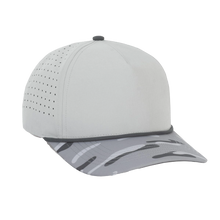 Load image into Gallery viewer, Grey with Grey Camo Curved Rope Hat
